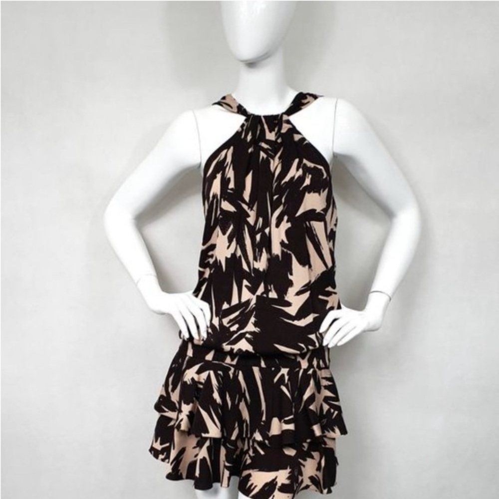 DVF silk sleeveless ruffle halter dress size 2